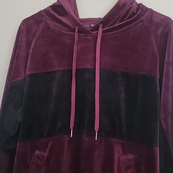 Champion Maroon And Black Hoodie Pull Over Jacket Size M - Picture 4 of 6